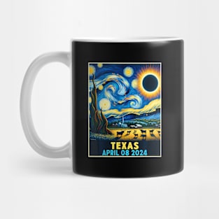 Texas Total Solar Eclipse 2024 Starry Night Mug